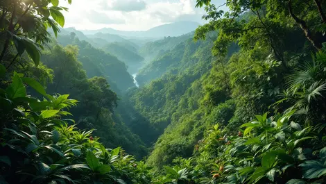 Lush indonesian rainforest diverse wildlife iot sensors ecosystem monitoring