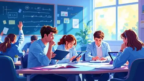 Australian secondary school classroom traditional books ai digital tablets engaged learning modern setting