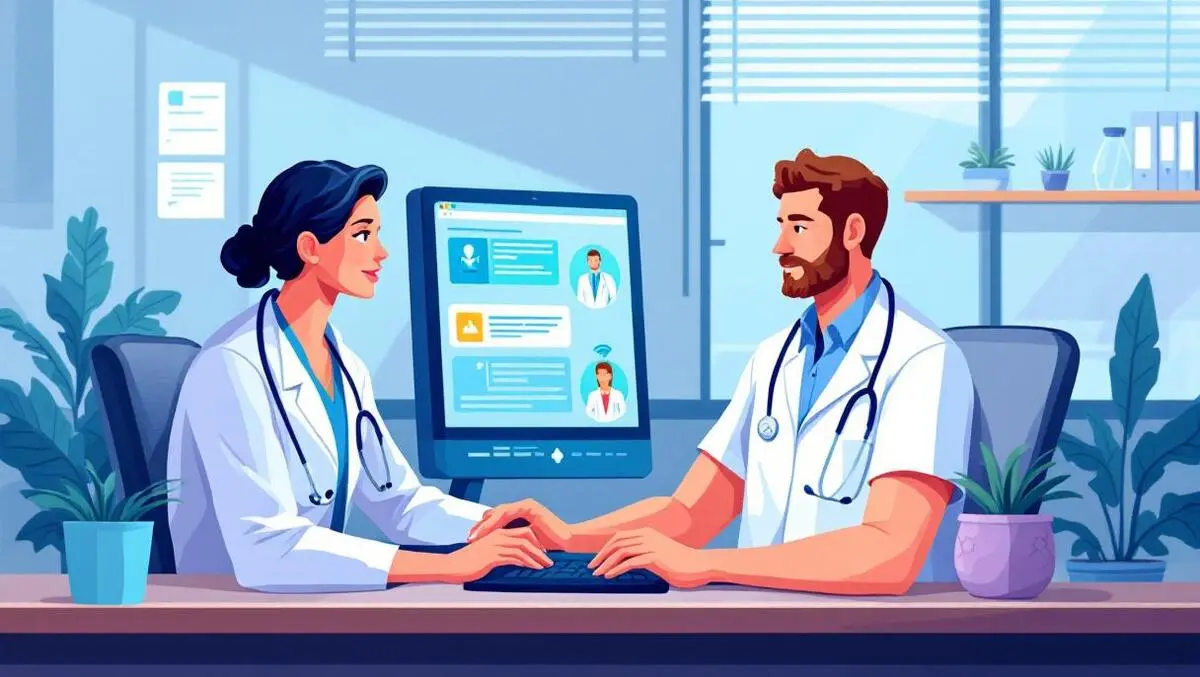 Australian gp using computer digital patient referral modern clinic