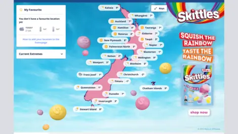 Skittles Cloudz launch dazzles Auckland commuters with colour