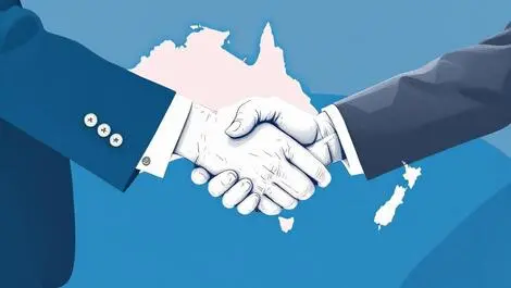 Handshake cross tasman business partnership australia new zealand maps