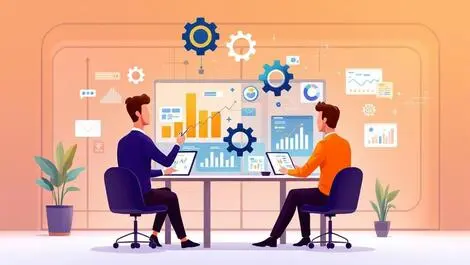 Accountants analyzing financial charts ai digital graphs modern office