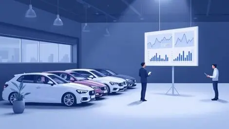 Uk car dealership ai automotive finance renewals data graphs screen