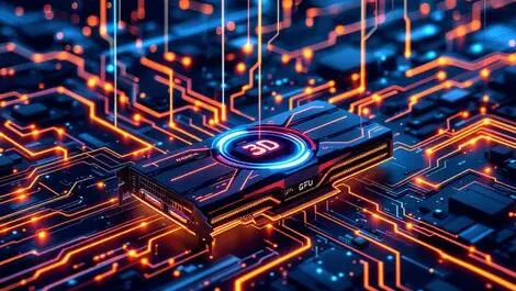 Detailed illustration powerful computer servers glowing lines high tech gpu ai 3d infrastructure