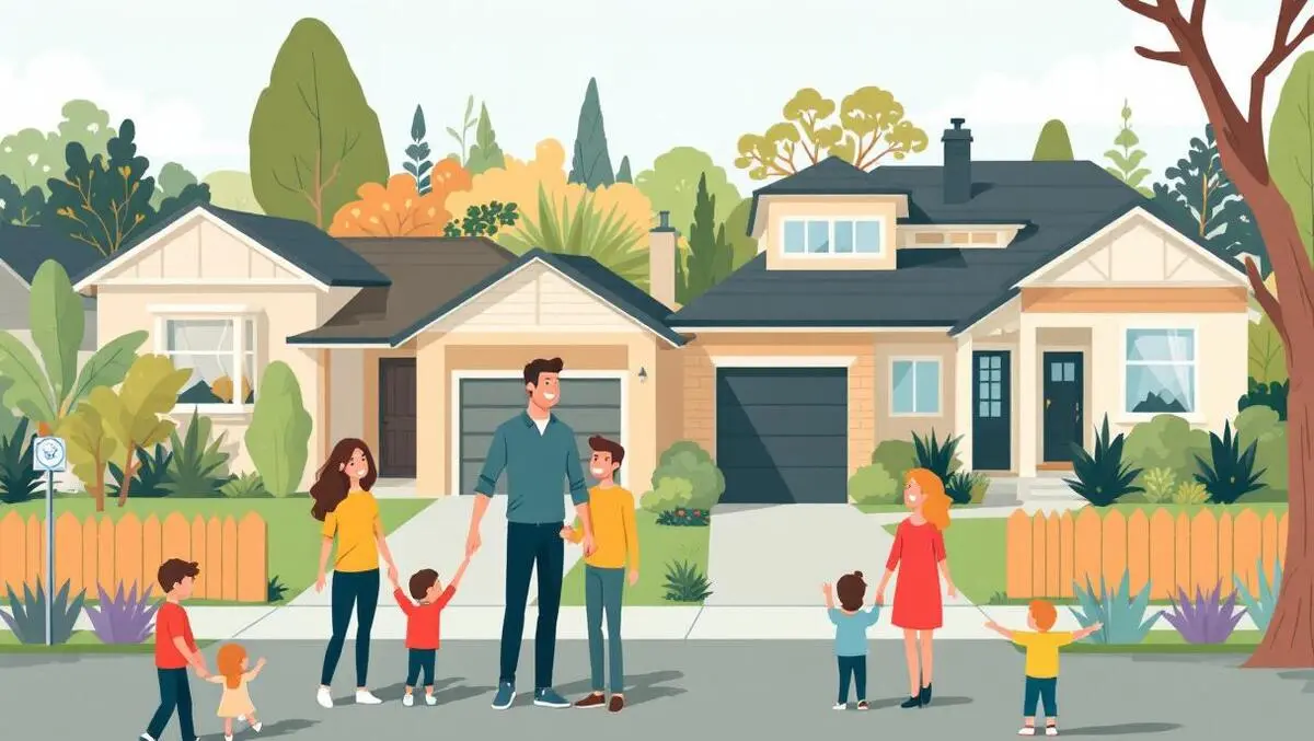 Happy families couples suburban houses australian architecture queensland nsw home buying surge