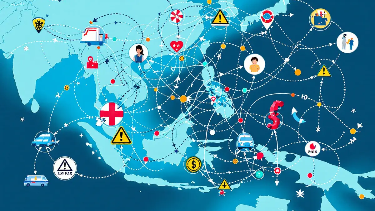 Asia pacific network fragmented supply finance processes broken chains warning icons