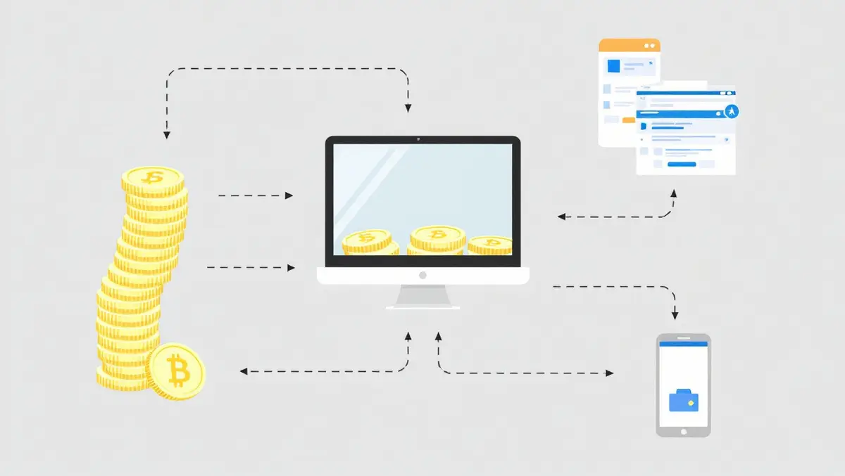 Coins transforming into digital tokens blockchain chains digital wallets