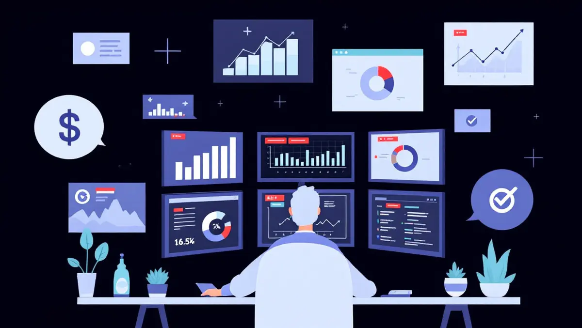 Finance professional analyzing charts data risk graphs audit expense monitoring