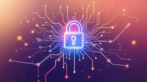 Glowing padlock circuit lines asia pacific map digital cybersecurity protection