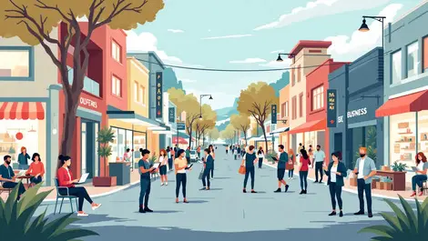 Queensland small business district digital tools local growth illustration