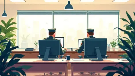 Canadian veterans transitioning to tech careers in bright classroom