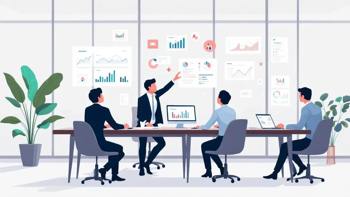 Business professionals collaborating digital workforce technology hr solutions australian office