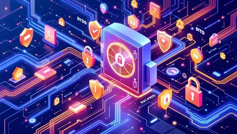 Secure digital vault encrypted data streams shields locks protected access