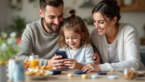 Family uk home checking child glucose monitor supportive diabetes care