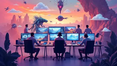 Vfx artists 3d creatures cinematic landscapes ai cloud computing creative process