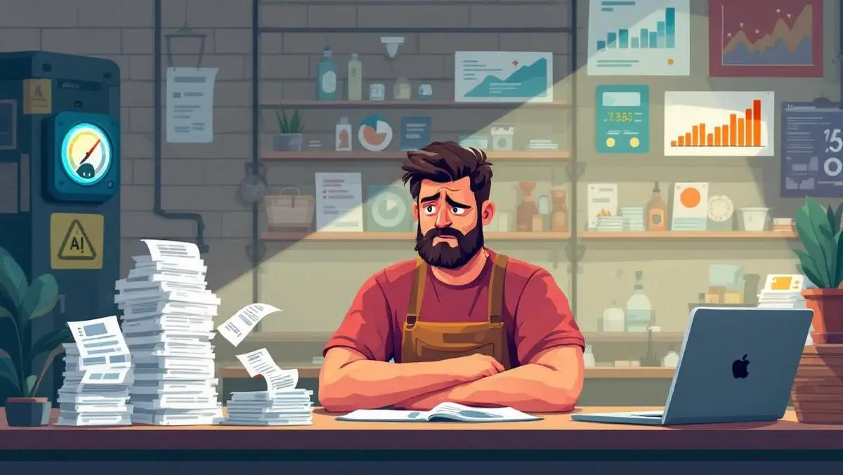 Stressed australian shop owner unpaid bills ai energy efficiency