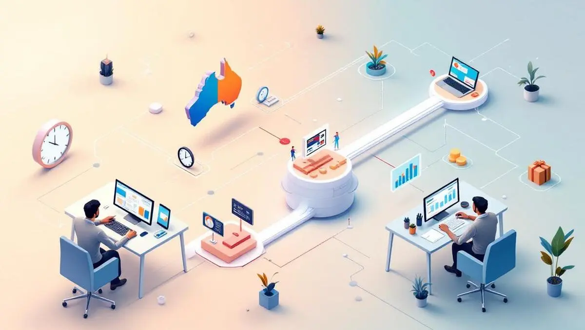 Isometric australian insurance office workflow underwriting claims