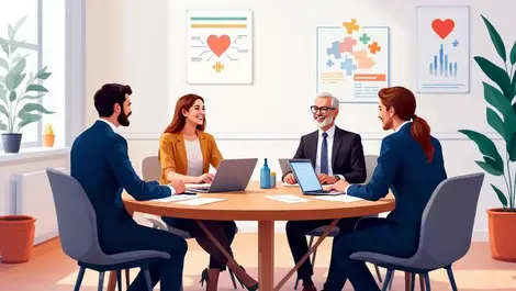 Uk executives charity leaders roundtable modern office collab