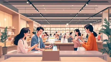 Singapore mall interior shoppers smartphones loyalty rewards