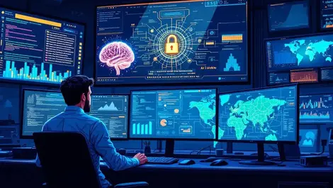 Ciso in corporate cyber war room ai brain and supply chain