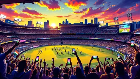 Melbourne hockey stadium australia india fans sunset mobile connection