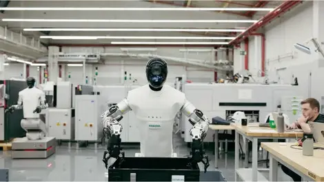 Siemens & Humanoid test robot in factory logistics